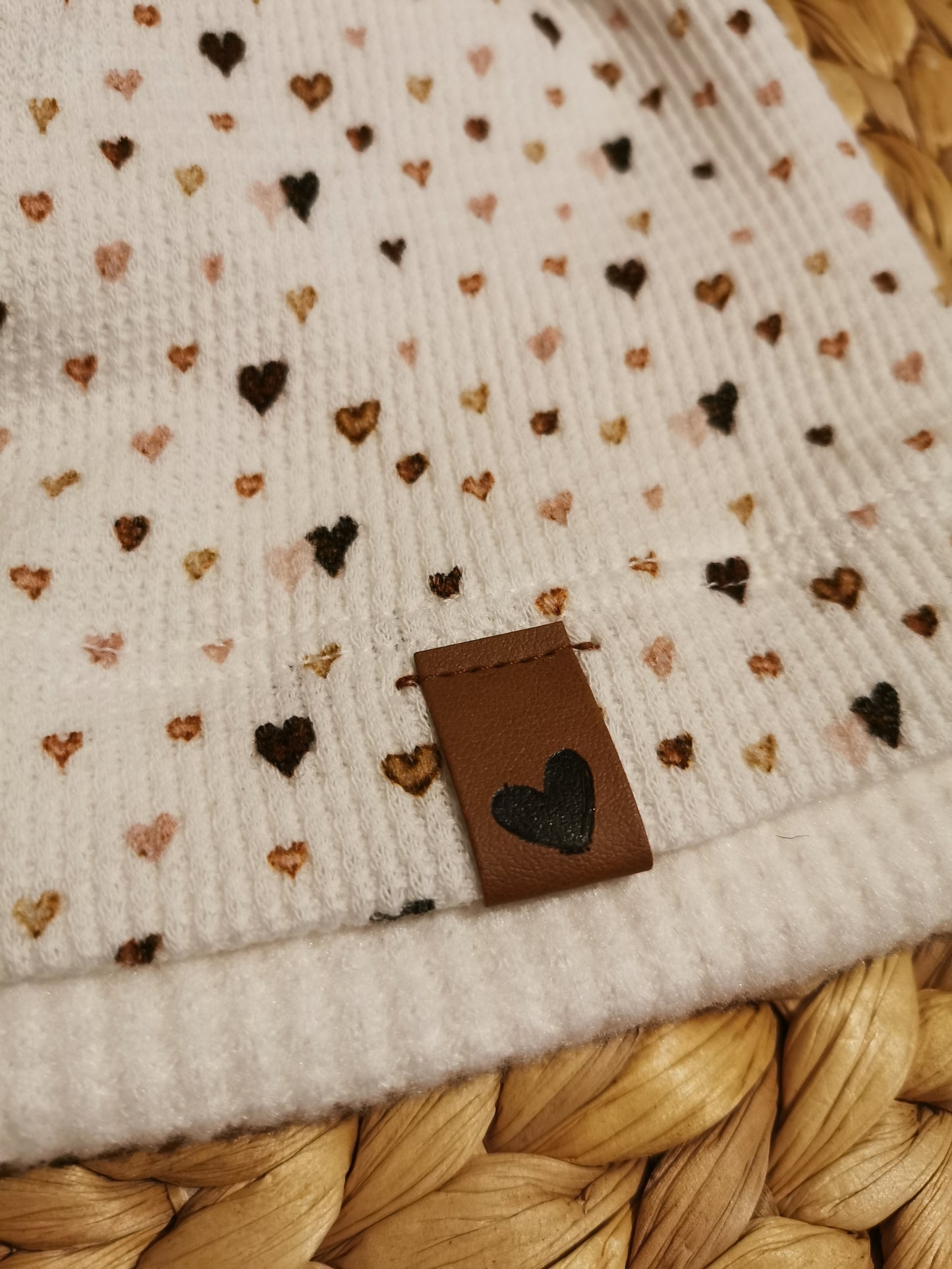 Beanie Waffel Herzchen KU 53-54cm (Teens & Erwachsene)