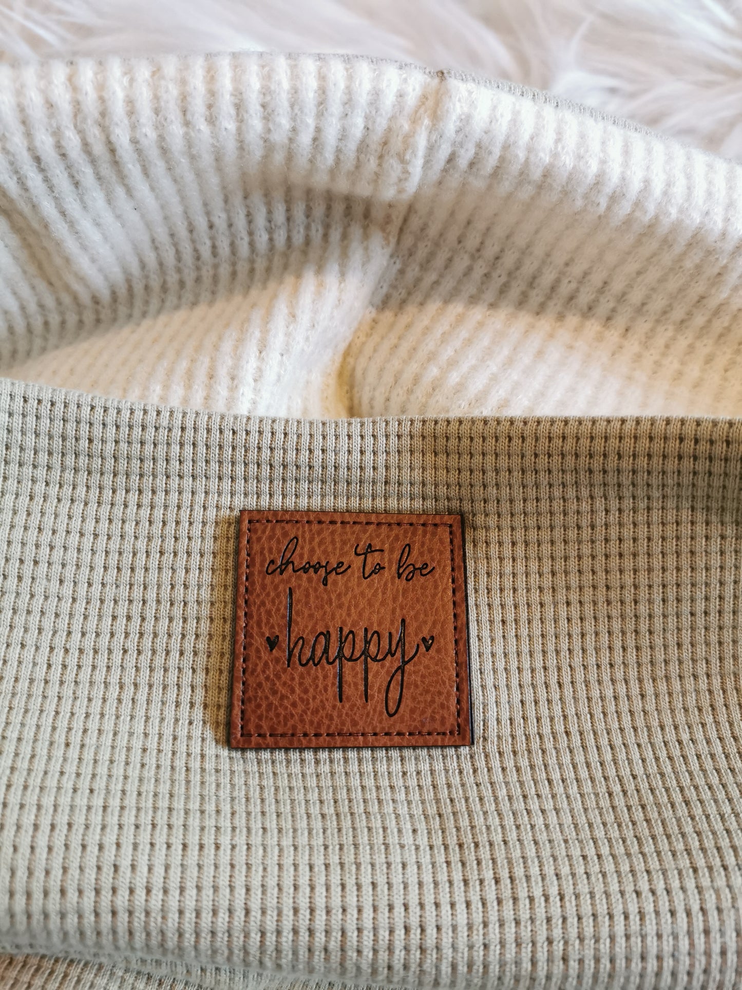 Loopschal helles olivgrün, Choose to be happy (Erwachsene)