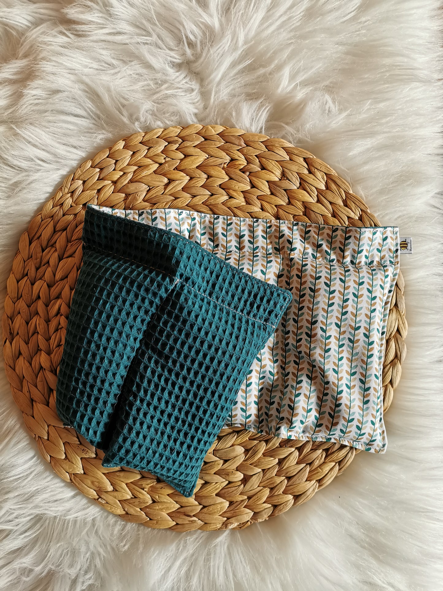 Wärmekissen XL Blätterranken petrol