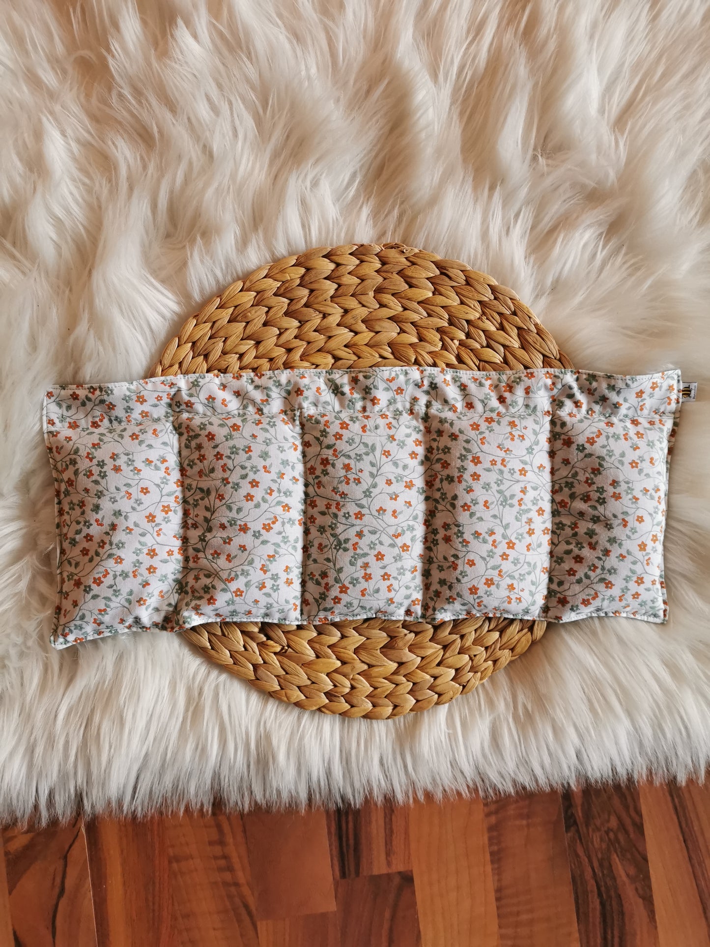 Wärmekissen XL Blümchenranken mintgrün rost