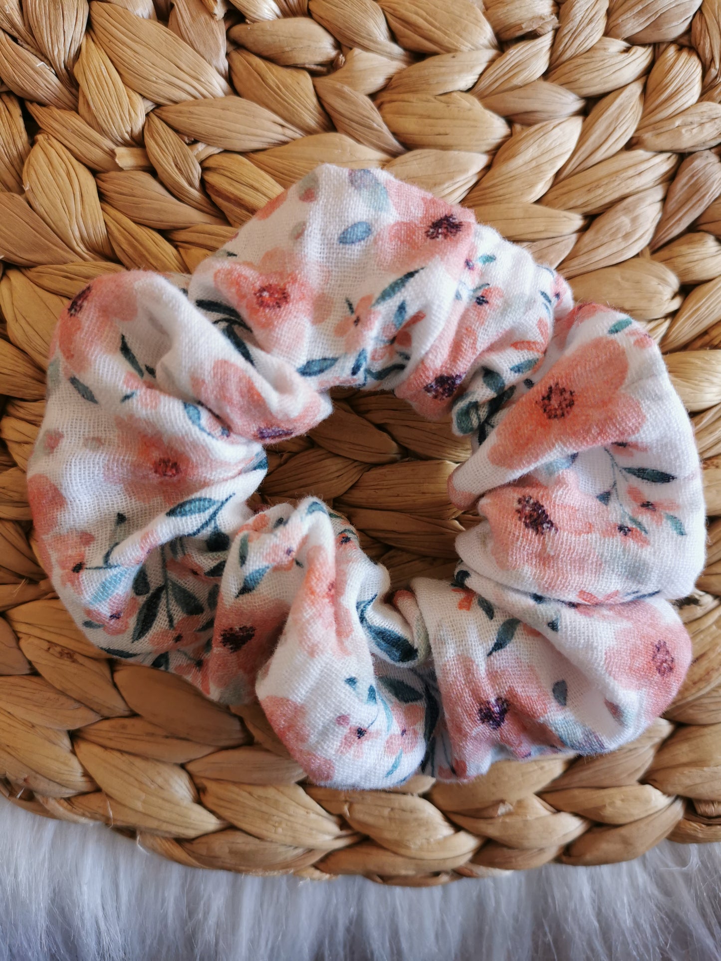 Haargummi Musselin Quitte Frühlingsblüte