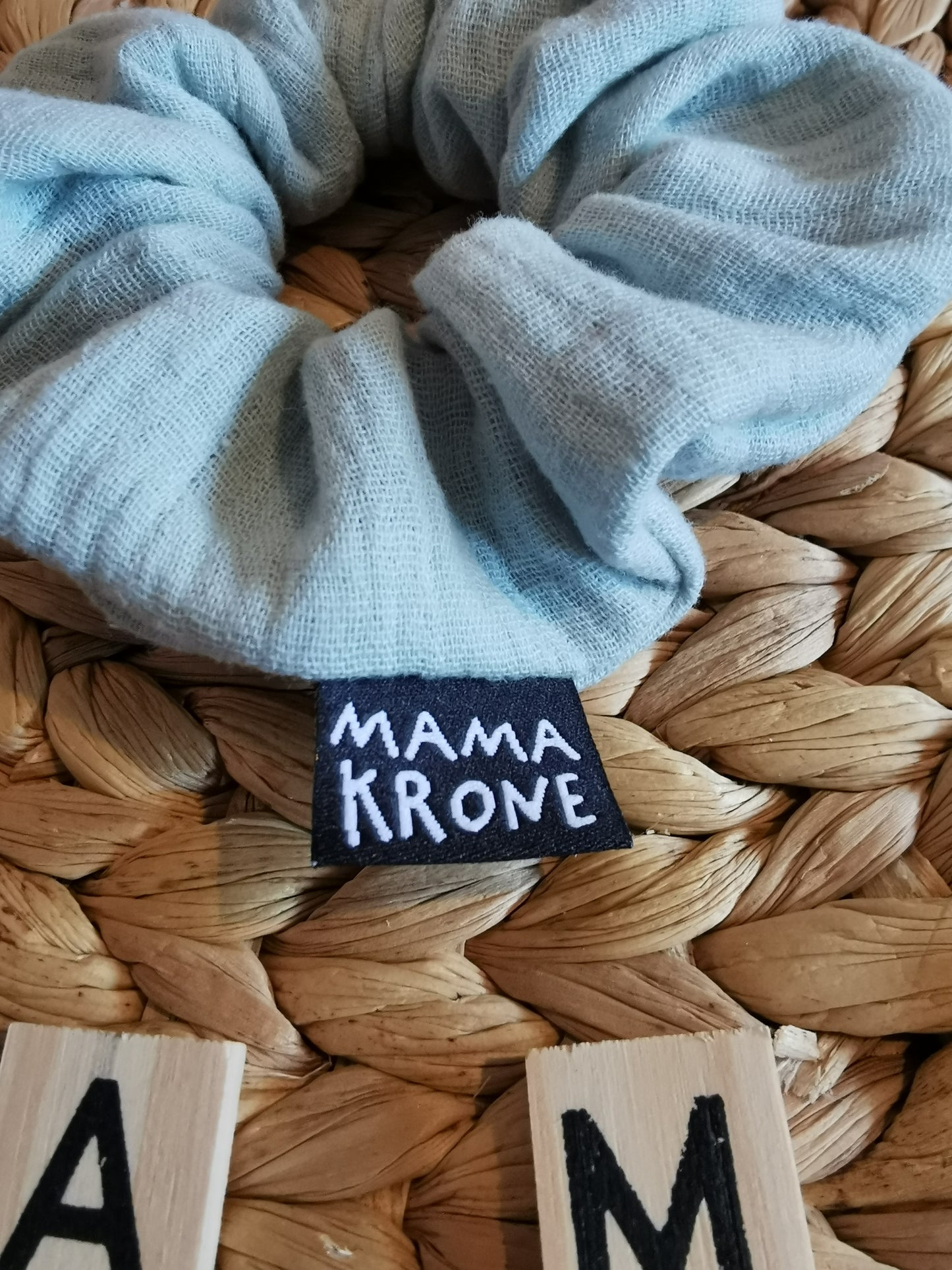 Haargummi "Mama-Krone" Musselin helles altmint