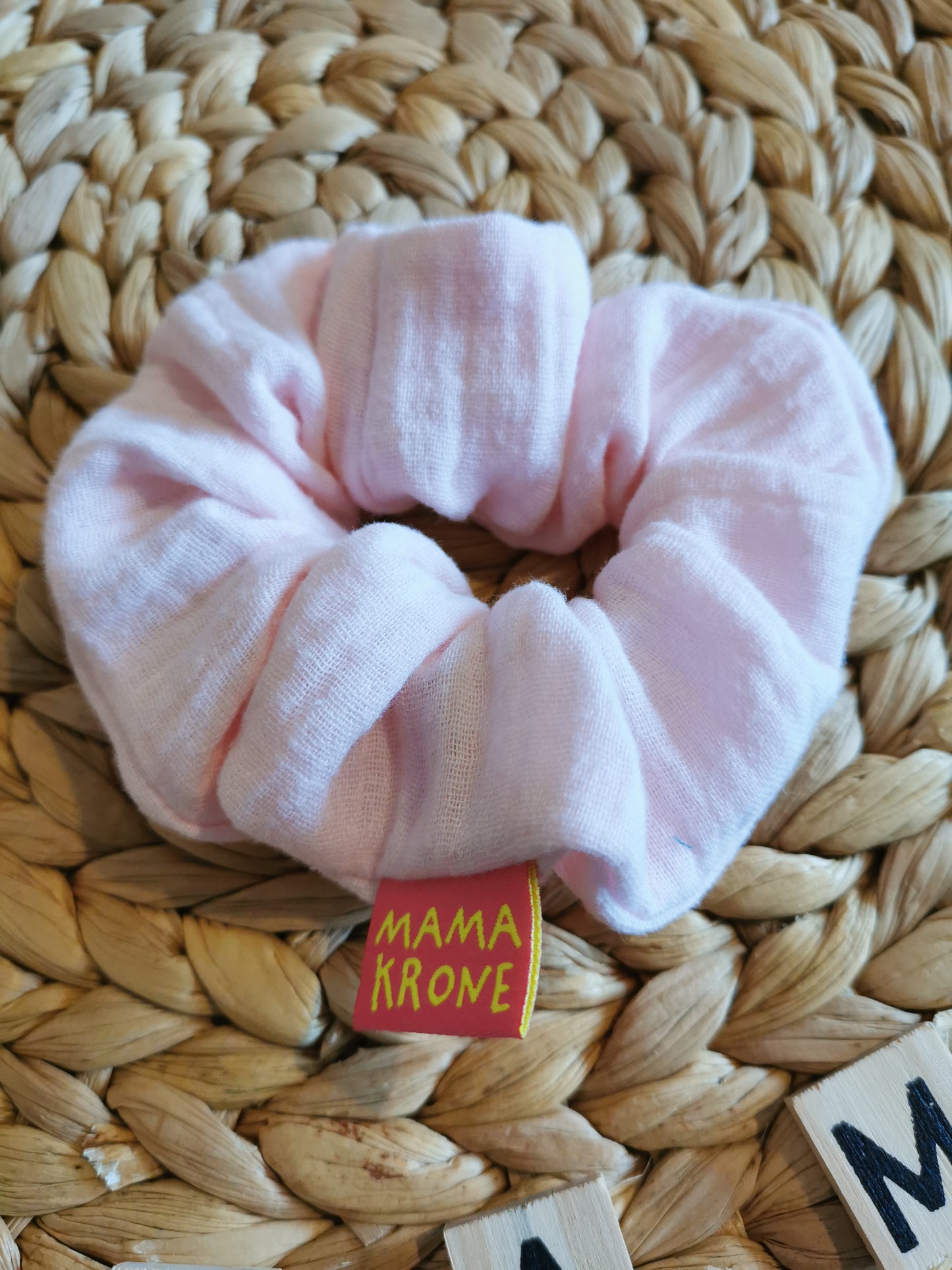 Haargummi "Mama-Krone" Musselin helles apricot