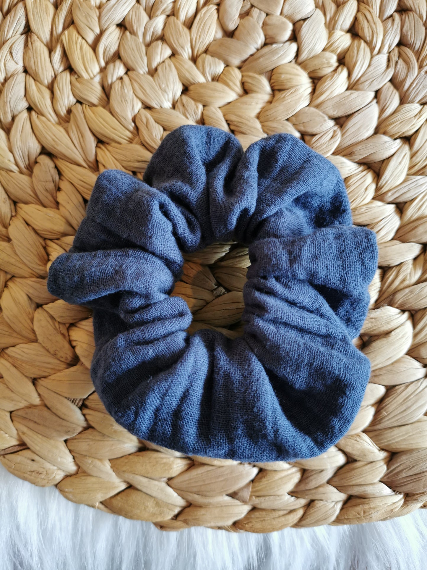 Haargummi Musselin jeansblau