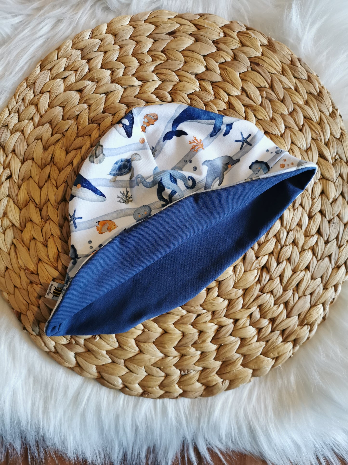 Sonnenhut Meerestiere jeansblau