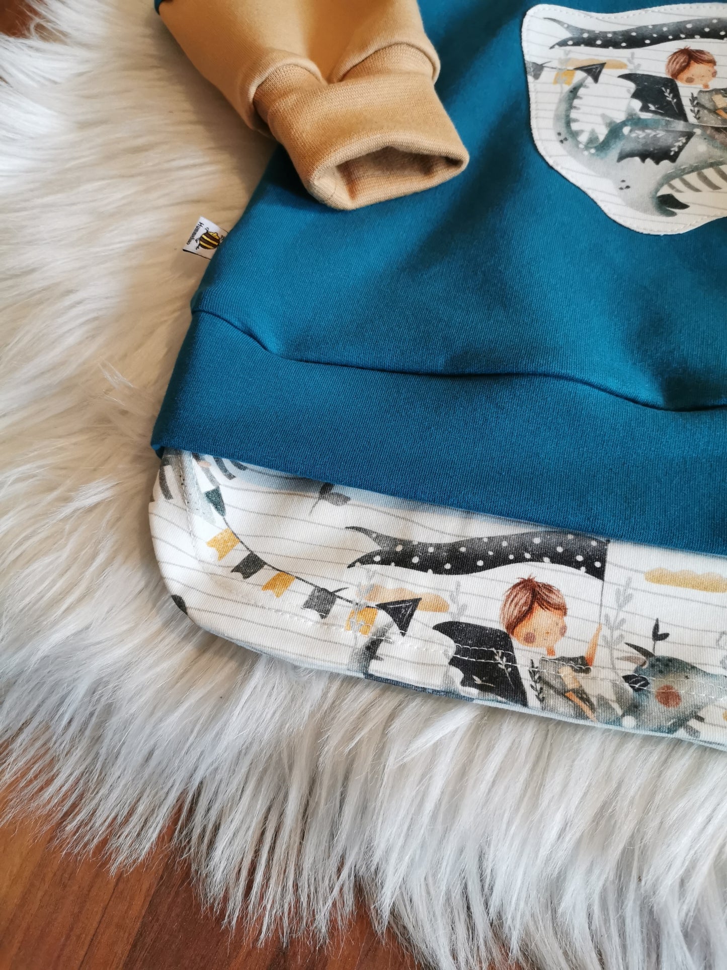 Hoody Drachenreiter petrol Gr. 98 (2-3 Jahre)