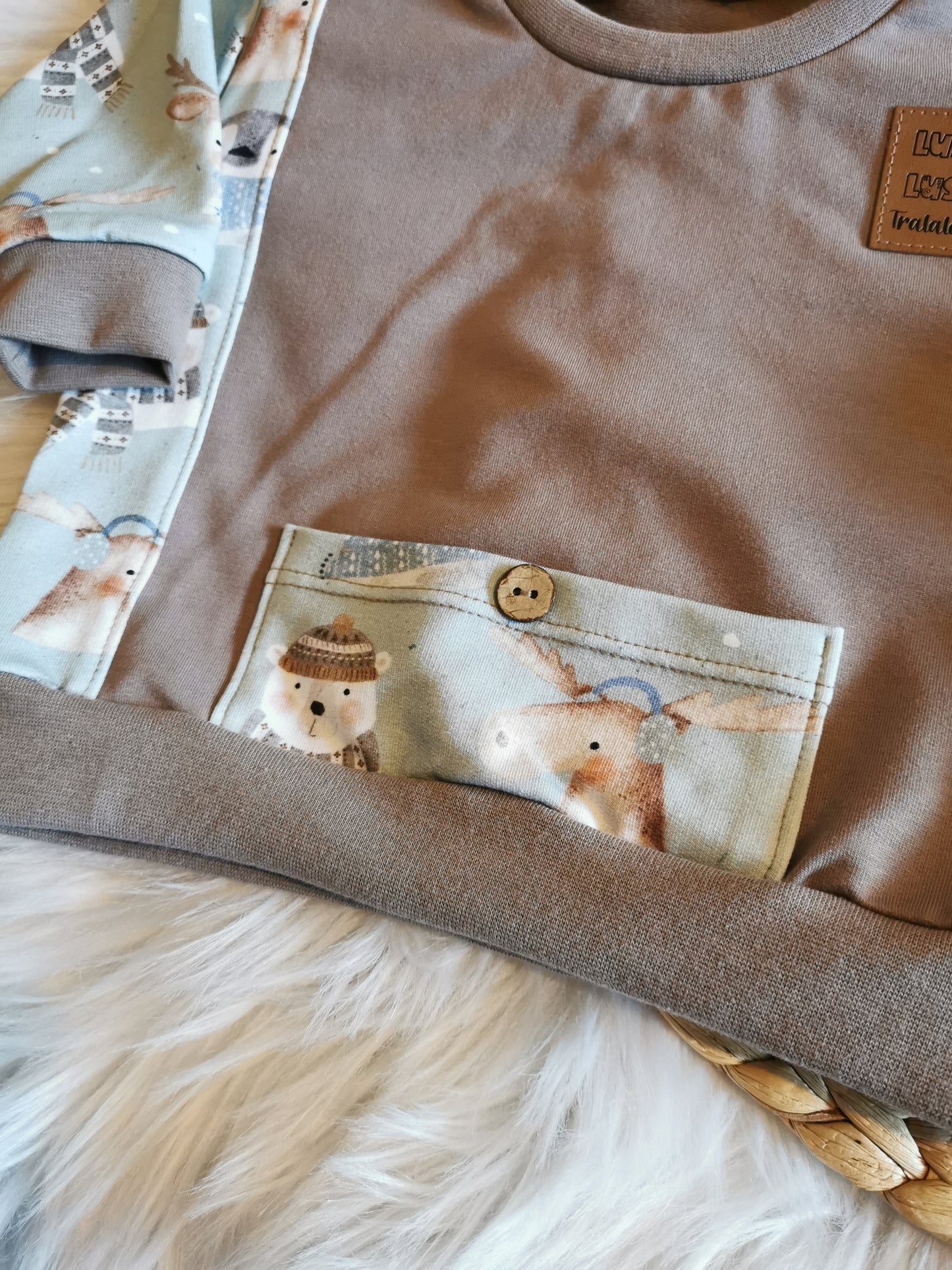 Lounge Sweatshirt Winterfreunde mint Gr. 74 (6-9 Monate)