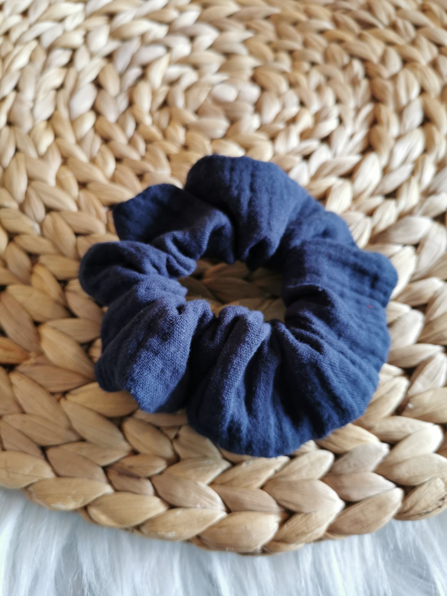 Haargummi Musselin marineblau