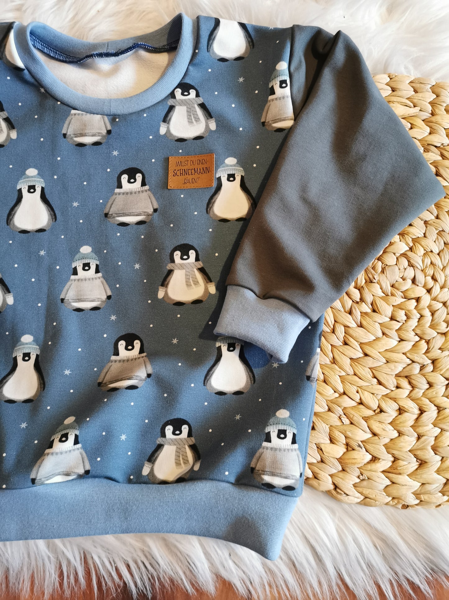 Lounge Sweatshirt Pinguine Gr. 104 (3-4 Jahre)