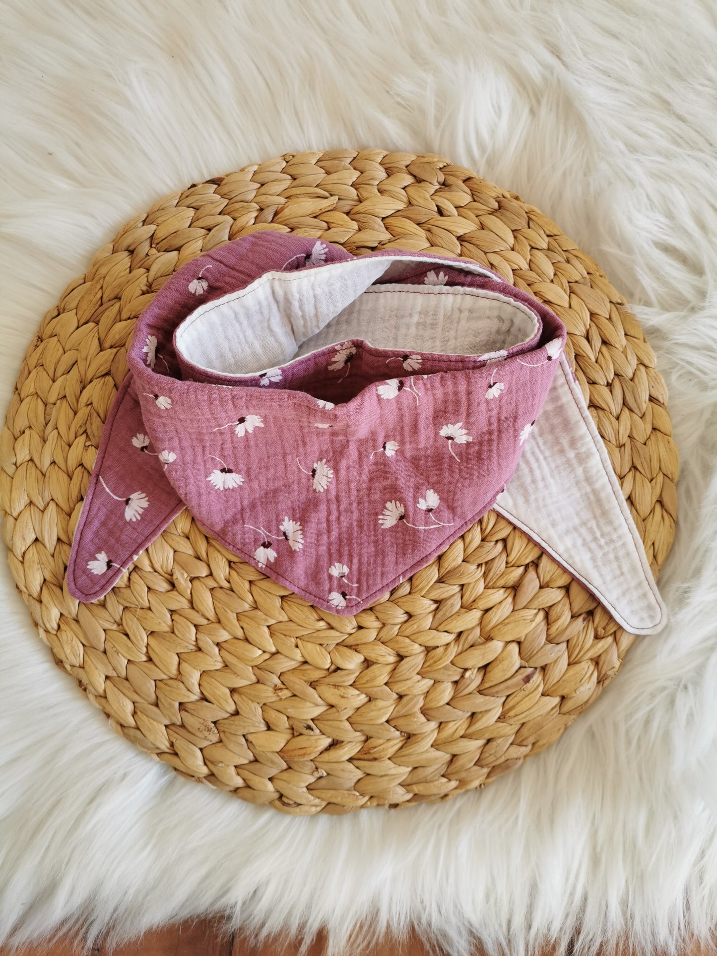 Musselintuch Gänseblümchen lila (2-5 Jahre)