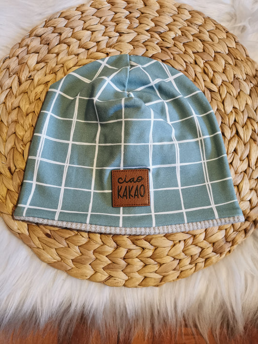 Beanie Karos grün