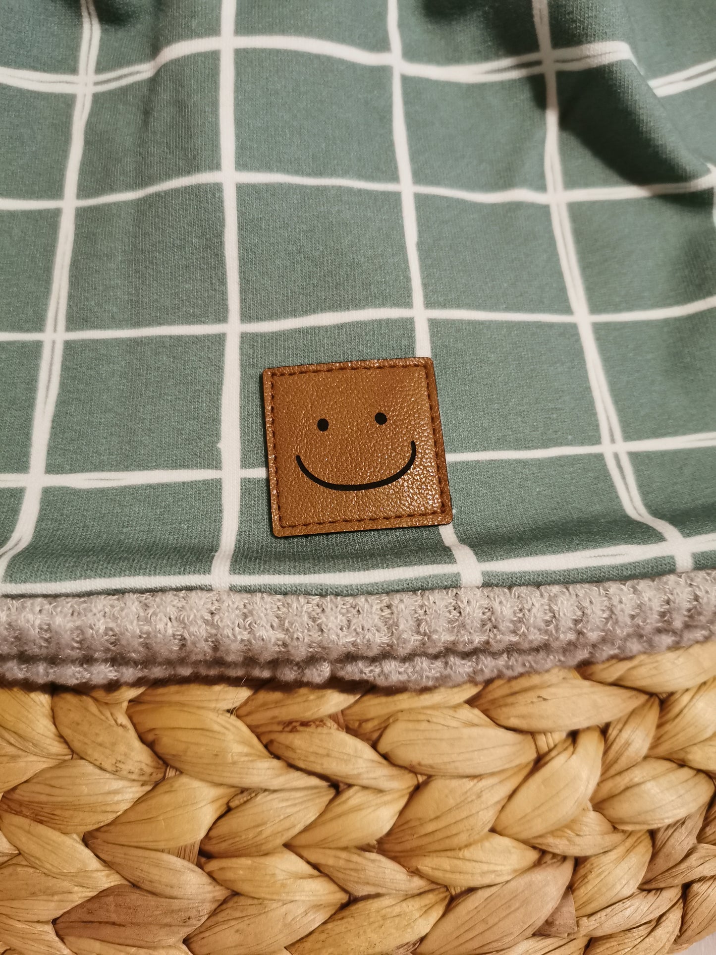 Beanie Karos grün