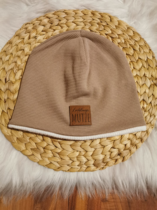 Beanie helles taupe Lieblingsmütze KU 52-55cm (ab 4 Jahre)