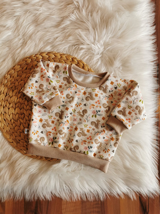 Lounge Sweatshirt Eichhörnchen Gr. 74 (7-9 Monate)