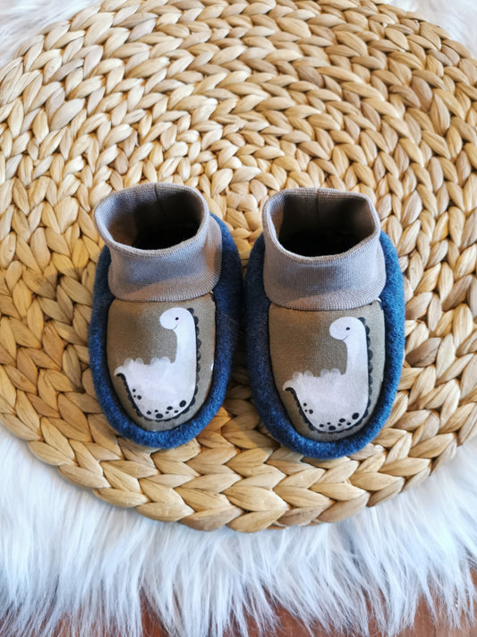 Walkpuschen Dino jeansblau Gr. 19 (10-12 Monate)